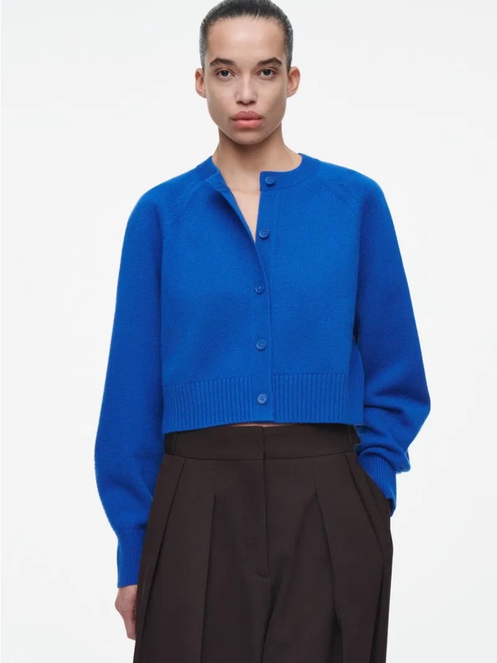 Cos blue cardigan wool